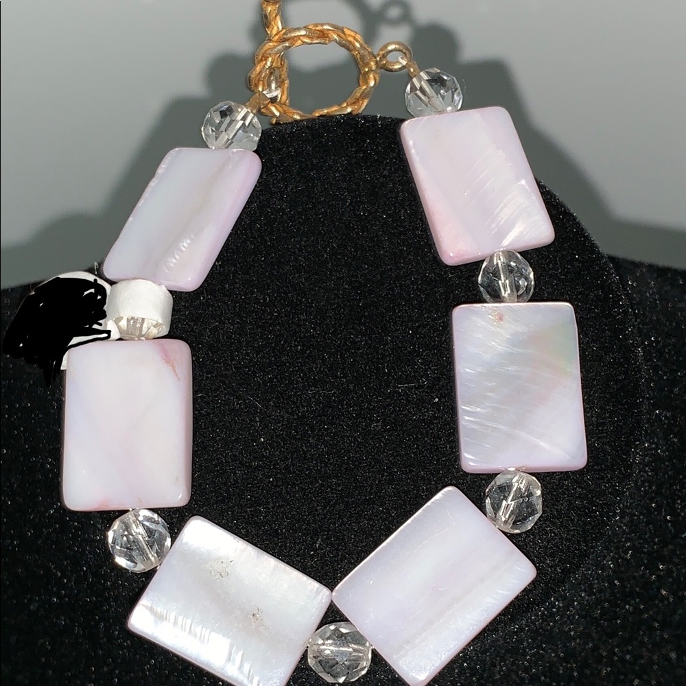 Mother Of Pearl Square Beaded Bracelet